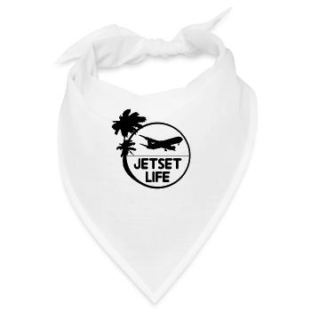 insel palmen meer sonne jetset stempel kreis rund - Bandana - Weiß - Vorne
