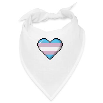Transgender Pride 8Bit Pixel Herz - Bandana - Weiß - Vorne