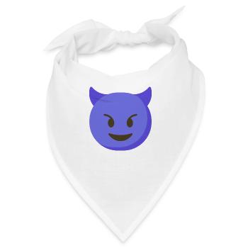 Evil / Devil / Teufel Emoji - T-Shirt Print - Bandana - Weiß - Vorne