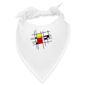 Mondrian Inspiration - Bandana - Weiß - Vorne