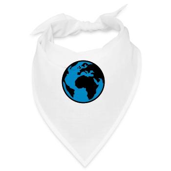 Erde - Welt - Globus - 2C - Bandana - Weiß - Vorne