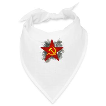 Sowjet roten Stern-Emblem - Bandana - Weiß - Vorne