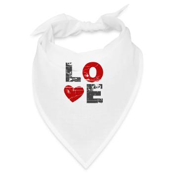 Weinlese-Liebe Valentinstag - Bandana - Weiß - Vorne