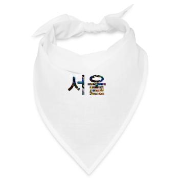 Seoul in Koreanisch - Kunst Design - Bandana - Weiß - Vorne