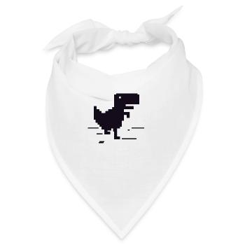 Retro Pixel Dinosaurier - Bandana - Weiß - Vorne