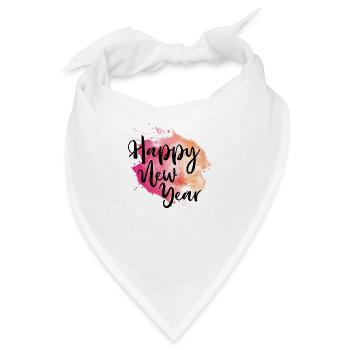 neu Frohes Neues Jahr - Bandana - Weiß - Vorne