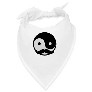 Mustache Yin Yang - Bandana - Weiß - Vorne