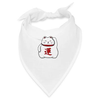 Maneki-neko - Bandana - Weiß - Vorne