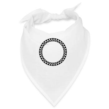 Ralley Kreis /checker circle (b, 1c) - Bandana - Weiß - Vorne