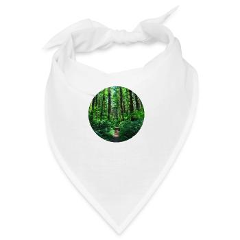 Wald Wälder Bäume Natur grün Waldweg Waldboden - Bandana - Weiß - Vorne