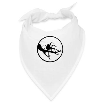 nacht mond abend rund kreis ast baum sonne spinne - Bandana - Weiß - Vorne
