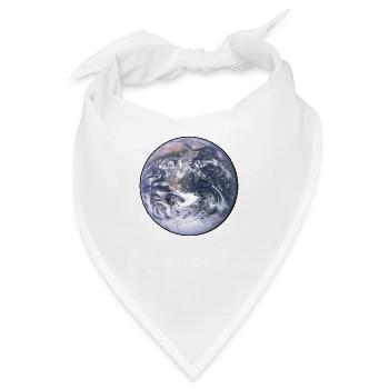 Erde - Planet - Die Welt - Mutter Erde - Bandana - Weiß - Vorne