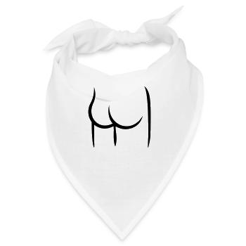 Hintern / butt (1c) - Bandana - Weiß - Vorne