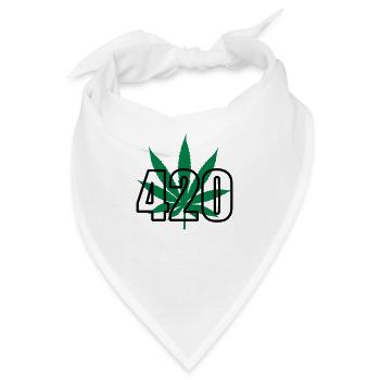 420 Cannabis - Bandana - Weiß - Vorne