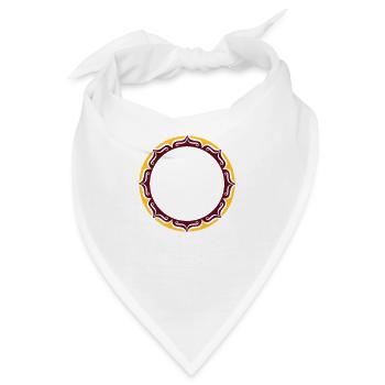 Lotus, Blume, Rahmen, Vorlage, Dein Text, Kreis, - Bandana - Weiß - Vorne
