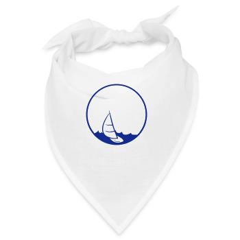 sonne grosse rund kreis meer wellen boot segeln sc - Bandana - Weiß - Vorne