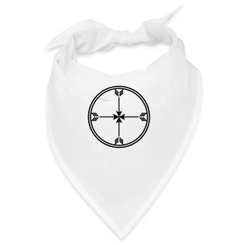 Pfeil Symbol, Spirit, Indianer, Kelten, Kreis, - Bandana - Weiß - Vorne