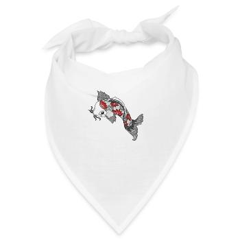 Koi Fisch - Körper Kunst Design - Bandana - Weiß - Vorne