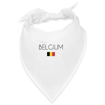 Belgien Fahne Nationalfarben Geschenk - Bandana - Weiß - Vorne