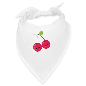 Kirsche - Bandana - Weiß - Vorne