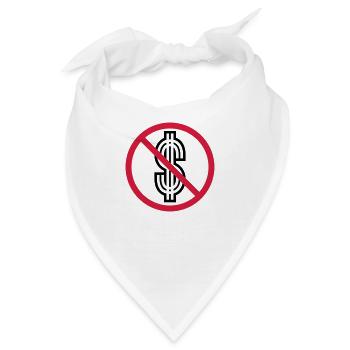 kein dollar schild verboten symbol zeichen geld re - Bandana - Weiß - Vorne