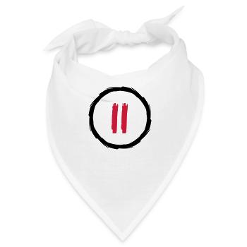 taste pause zahl 2 play musik buttons kreise ringe - Bandana - Weiß - Vorne