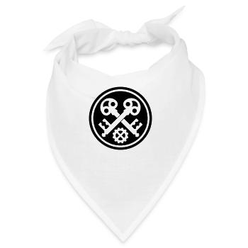 Schlosser Zunftzeichen negativ - Bandana - Weiß - Vorne
