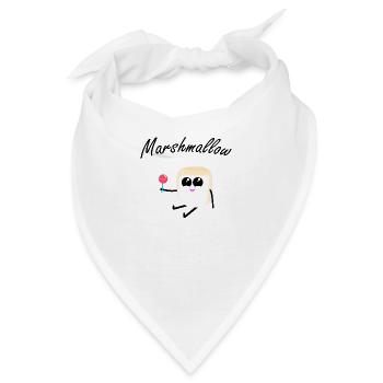 Marshmallow Marshmallows Süß Süßigkeit Lollipop - Bandana - Weiß - Vorne