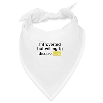 Katzenliebhaber Introvert Spruch Geschenk - Bandana - Weiß - Vorne