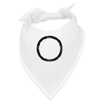 rund kreis ring rund streifen linie balken unterst - Bandana - Weiß - Vorne