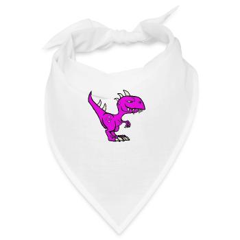 Dinosaurier lila - Bandana - Weiß - Vorne