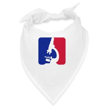 rot blau mikroskop logo wissenschaftler forscher f - Bandana - Weiß - Vorne