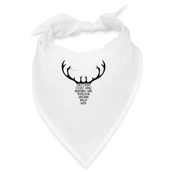 Geweih - Hirsch - Elch - Wild - Ren - Hörner - 1C - Bandana - Weiß - Vorne