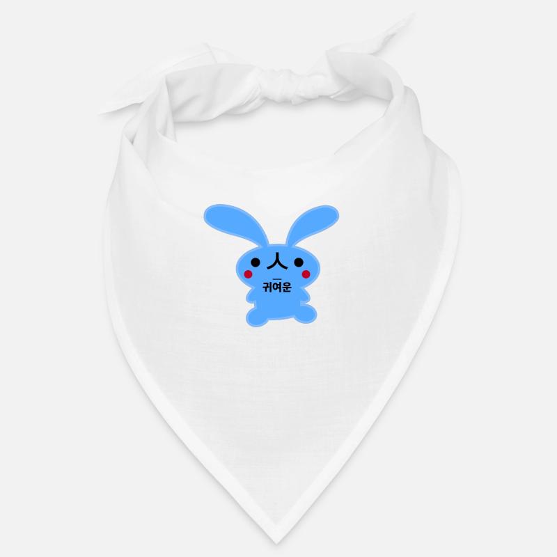 Lapin Coréen Mignon Bleu Bandana