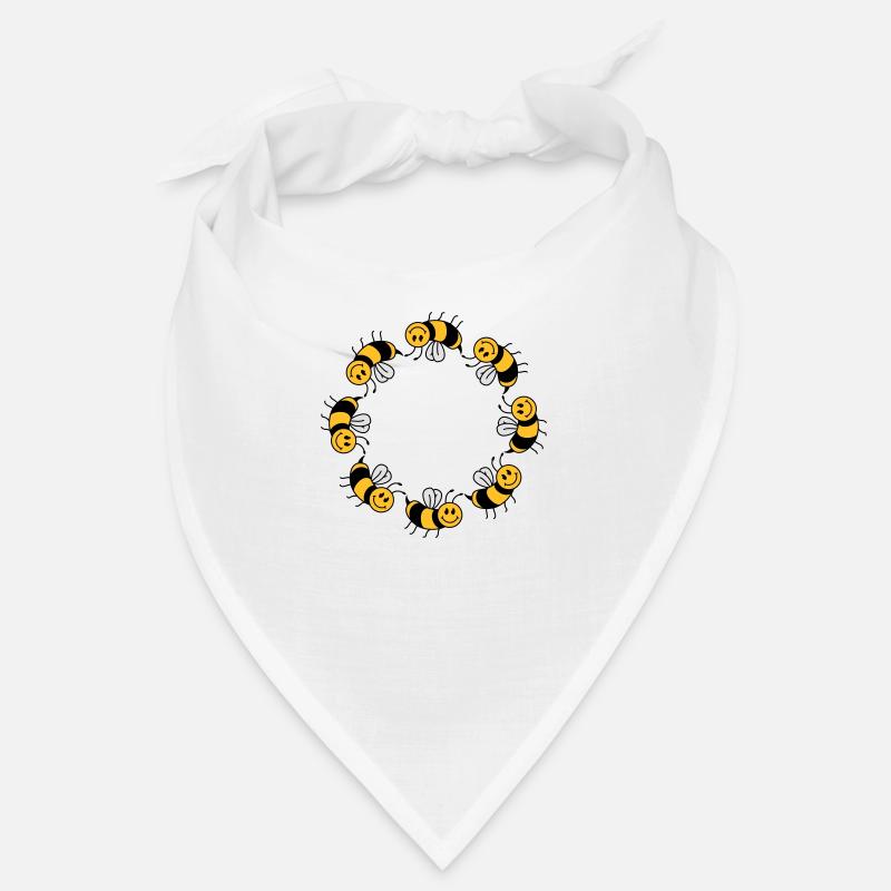 Funny bee circle pattern Bandana