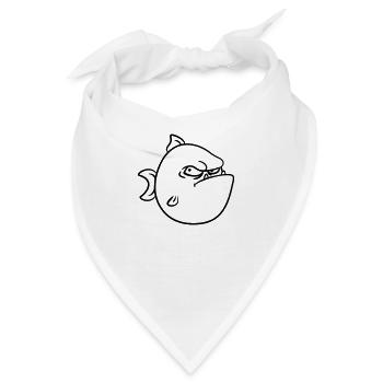 Böser Grimmiger Fisch - Bandana - Weiß - Vorne