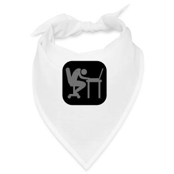 Laptop Erschöpft Schlafen Logo - Bandana - Weiß - Vorne