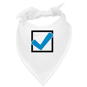 Viereckiges Haken Logo - Bandana - Weiß - Vorne