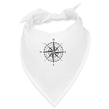 Kompass Logo Schrift Wandern Ferne Abenteuer - Bandana - Weiß - Vorne