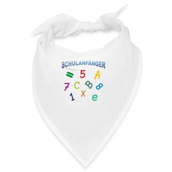 Schulanfänger - Zahlen Buchstaben - Bandana - Weiß - Vorne