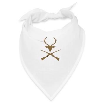 Hirsch Jaeger Jagen Jäger - Bandana - Weiß - Vorne
