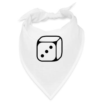 3er Würfel (Drei / 1C) - Bandana - Weiß - Vorne