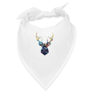 Hirsch Mosaik - Bandana - Weiß - Vorne