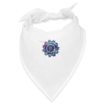 Mandala Federn dunkelblau - Bandana - Weiß - Vorne