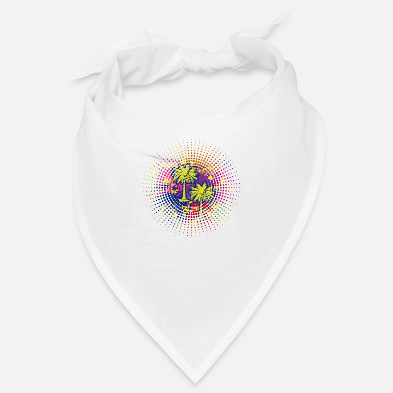 | palm trees in a grid circle Holidays | Beach Bandana