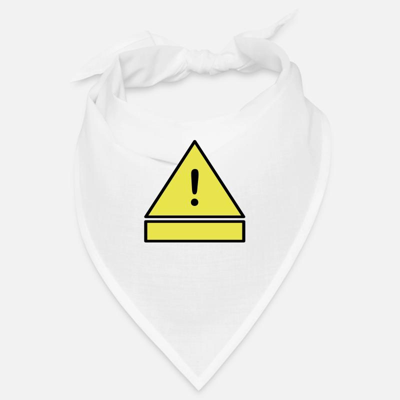 Exclamation mark on a warning triangle with an additional sign Bandana