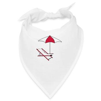 schirm sonnenschirm liegestuhl strandstuhl urlaub - Bandana - Weiß - Vorne