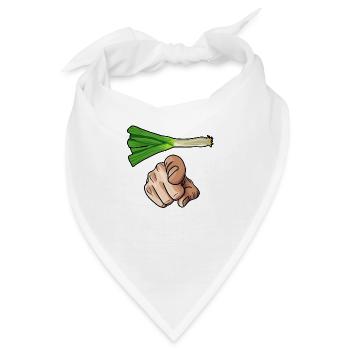 Du Lauch mit Comic Hand Zeigt nach vorne Zeigefing - Bandana - Weiß - Vorne