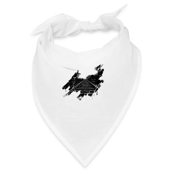 Gleisen Schienen Schwarz Weiß vintage - Bandana - Weiß - Vorne