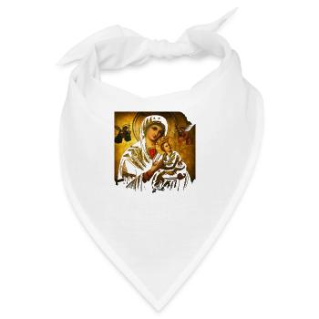 Madonna, Ikone der Heiligen Maria mit Kind - Bandana - Weiß - Vorne